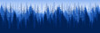 sunrise blue landscape panorama of pine forest tree vector illustration good for web banner, ads banner, tourism banner, wallpaper, background template, and adventure design backdrop