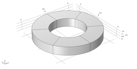 Canvas Print - Washer.  Computer 3d modeling and
investigation of parameters of a steel mechanical part
using a computer-aided design system.
Design environment of engineering calculation.