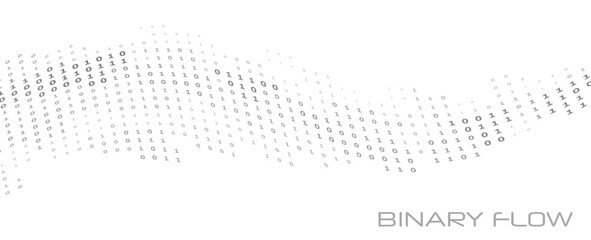 Leinwandbilder - Binary flow. Digital data stream by ones and zeros. Minimal vector graphics