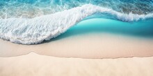 Soft Blue Waves Caress Fine Sandy Beach In Serene Ocean Scene