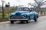 Fototapeta Kwiaty - Schöner Oldtimer auf Kuba (Karibik)