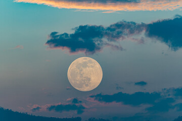 Wall Mural - Full moon of March 2023 in different situations!