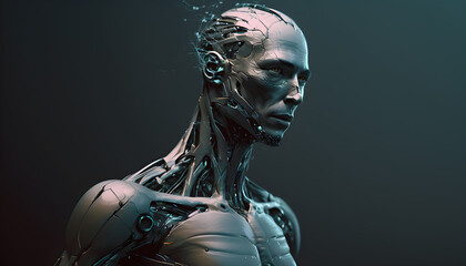 humanoid cyborg man - generative Ai 