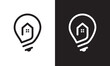 © priyo - bright house white lamp logo vector. creative energy real estate symbol icon.