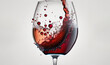  a wine glass filled with red wine being poured into it.  generative ai
