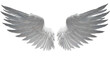 Realistic angel wings. White wing isolated transparency. Ai generative illustration. 