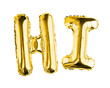 © art_rich - The word Hi made of golden, balloons on a transparent background. isolated object. Element for design