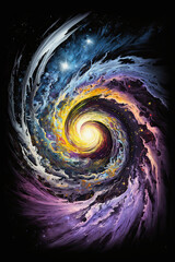 Wall Mural - ai midjourney generative fantasy illustration for the big bang, explosion of universe
