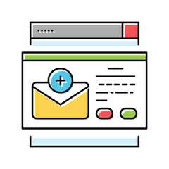 email subscriptions increment color icon vector illustration