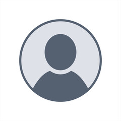 Poster - User profile icon vector. Avatar or person icon. Profile picture, portrait symbol. Neutral gender silhouette. Circle button with avatar photo. Blank profile silhouette 10 eps.