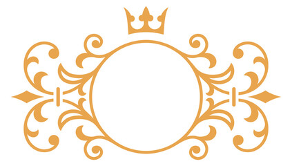 Wall Mural - Royal round monogram template. Flourish decorative logo