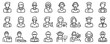 Line icons about avatar professions. Interface elements. Line icon on transparent background with editable stroke.