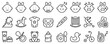 Line icons about baby.  Line icon on transparent background with editable stroke.