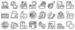 © spiral media - Line icons about breakfast on transparent background with editable stroke.