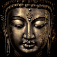 Golden Buddha Face Generative Ai
