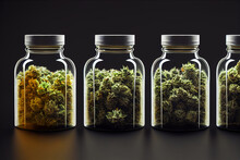 Glass Jars With The Cannabis Generative Ai