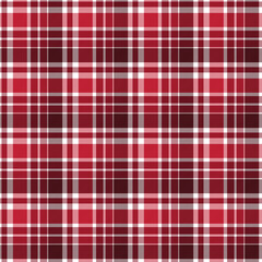 Wall Mural - Red Plaid Check Seamless Pattern - Cute plaid check repeating pattern design