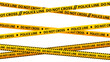 © vika_k - Police line do not cross tapes. Crossed yellow and black caution stripes. Danger area or crime scene zone stripes background. Warning sign. Vector