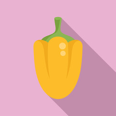 Sticker - Sweet paprika icon flat vector. Vegetable food. Organic cooking