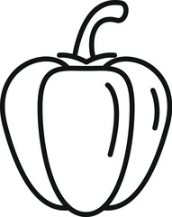 Sticker - Vegetable paprika icon outline vector. Sweet food. Spicy plant