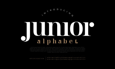 Wall Mural - Abstract Fashion font alphabet. Minimal modern urban fonts for logo, brand etc. Typography typeface uppercase lowercase and number. vector illustration