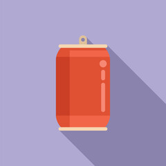 Poster - Soda tin can icon flat vector. Take away food. Delivery drink