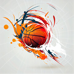 Wall Mural - Abstract background with basketball