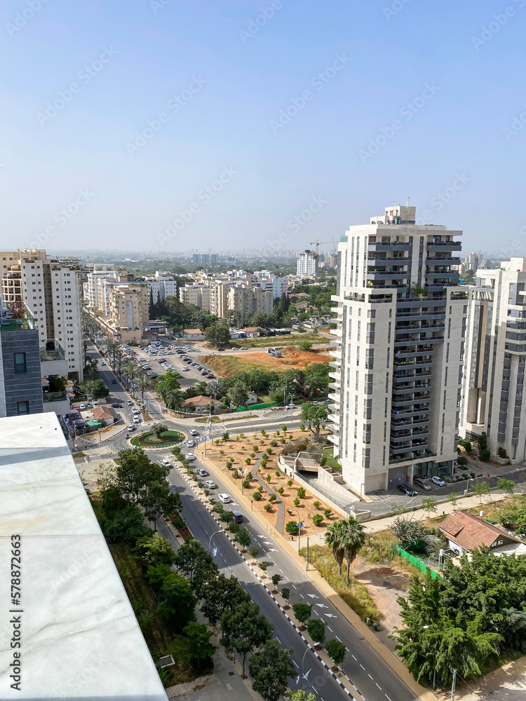 View of multi-storey buildings in modern city