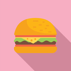 Wall Mural - Burger food icon flat vector. Fast food. Cake delivery