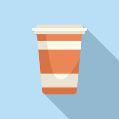 Wall Mural - Latte cup icon flat vector. Takeaway food. Fastfood pack