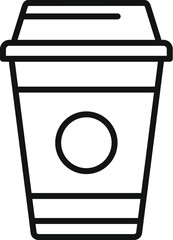 Poster - Fast cup icon outline vector. Take away container. Delivery lunch