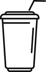 Sticker - Cola cup icon outline vector. Fast food. Box lunch