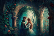 "The Romantic Depiction Of The Garden Of Eden In Pre-Raphaelite Style" Generative AI