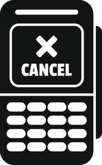 Sticker - Cancel terminal icon simple vector. Credit card. Phone service