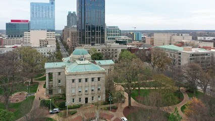 Wall Mural - Aerial establishing shot of the North Carolina State Capitol. The North Carolina State Capitol is located in the state capital of Raleigh on Union Square at One East Edenton Street