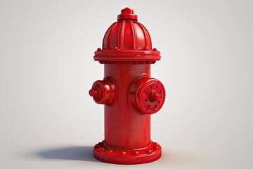 Wall Mural - a single red fire hydrant on a white background. generative ai