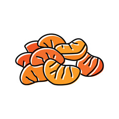 Sticker - bunch tangerine color icon vector illustration