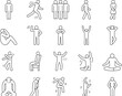 stickman man people silhouette icons set vector