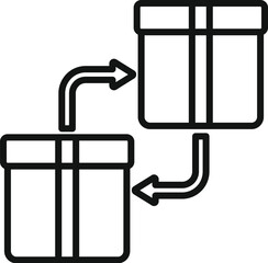 Poster - Parcel exchange icon outline vector. Box return. Import stock