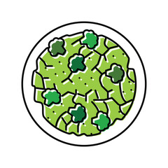 Sticker - salad broccoli color icon vector illustration