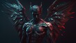 fallen angel with a twisted demonic appearance digital art illustration, Generative AI