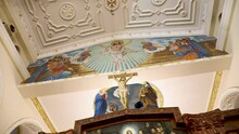 Interior Architectural Paintings And Artistic Ceilings In The Ceiling Of The Church
- Low Angle