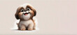 shih tzu dog cute illustration on white background. Generative Ai
