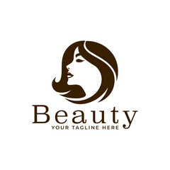 Poster - isolated woman face beauty salon logo design template