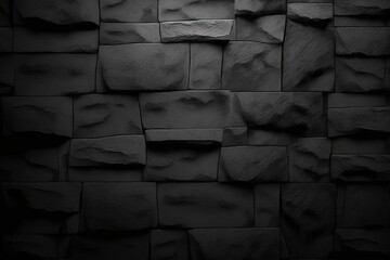 Canvas Print - As a slate like background or texture, dark grey is used. Generative AI