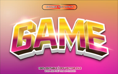 Wall Mural - 3d gaming gradient text effect vector design