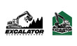 Excavator logo designs concept vector illustration, icon for housing development, building repair, construction and procurement of heavy equipment