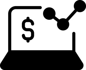 Aufkleber - Online Investment Icon Vector - This icon is typically designed to represent online investment or investing. It may feature an image of a graph, a chart, or a dollar sign