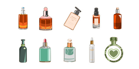 Perfume vector set collection graphic clipart design