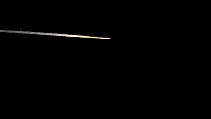 a small-sized meteor flying across the sky at a distance. the shot is 4k and comes with and without 